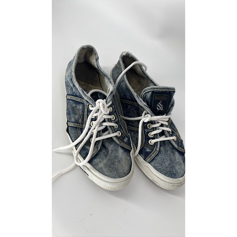 Nautica Blue‎ Denim Boat Shoes Lace Up Sneakers Sz 9